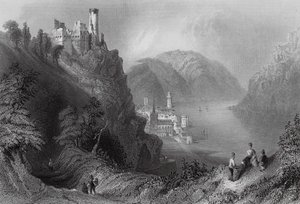 Oberwesel et le Château de Schomberg - William Henry (after) Bartlett