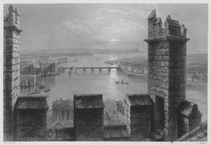 Le Shannon, depuis la tour de la cathédrale de Limerick (gravure)