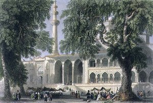 Yeni Djami, ou Mosquée de la Sultane Valide, Istanbul (gravé par J.C. Varrall, vers 1850)