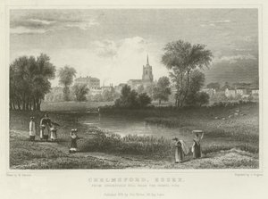 Chelmsford, Essex, depuis Springfield Hill, près des carrières de gravier - William Henry Bartlett
