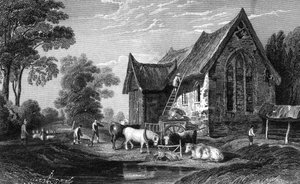 Abbaye de Coggeshall, Essex, publiée par George Virtue, 1833 - William Henry Bartlett
