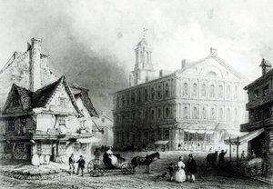 Faneuil Hall, Boston - William Henry Bartlett