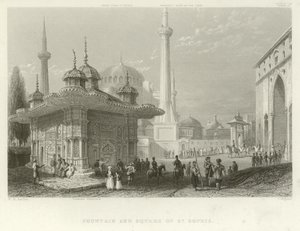 Fontaine et place de Sainte-Sophie, Constantinople