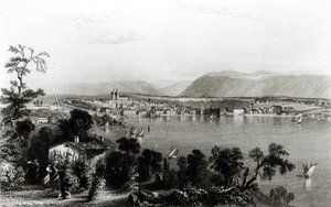 Genève depuis Coligny, gravé par Robert Wallis - William Henry Bartlett