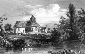 Église de Little Maplestead, Essex, gravée par Henry Wallis - William Henry Bartlett