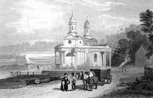 Église de Mistley Thorn, près de Manningtree, Essex, gravée par Henry Adlard, 1832 - William Henry Bartlett