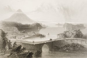 Pont de bateaux à Lough Conn, comté de Mayo, Irlande, de 