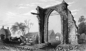 Vestiges du prieuré de Bycknacre, Essex, gravé par William Tombleson - William Henry Bartlett