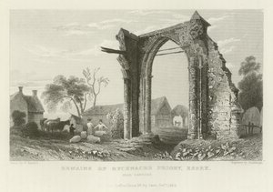 Vestiges du prieuré de Bycknacre, Essex, près de Danbury - William Henry Bartlett