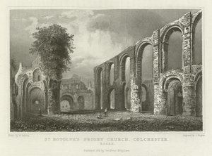 Église du prieuré de St Botolph, Colchester, Essex - William Henry Bartlett