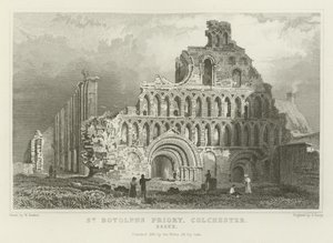 Prieuré de St Botolph, Colchester, Essex - William Henry Bartlett