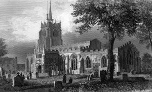 Église Sainte-Marie, Chelmsford, gravée par William Watkins, 1832 - William Henry Bartlett