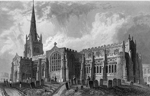 Église de Thaxted, Essex, gravée par Robert Sands, 1831 - William Henry Bartlett