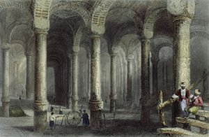 La citerne de Bin-Veber-Direg, ou Les Mille et Une, Istanbul, gravée par J. Carter, vers 1850