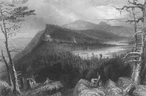 Les deux lacs et la maison de montagne sur les Catskills, 1838 - William Henry Bartlett