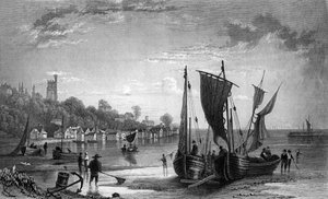 Le village de Leigh, près de Southend, Essex, gravé par Charles Mottram, 1833 - William Henry Bartlett