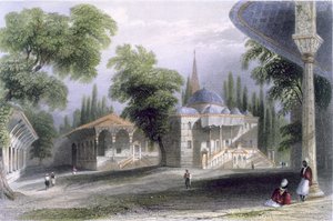 Troisième cour du Serai Bournou, vers 1850 - William Henry Bartlett