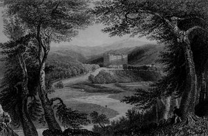 Vue du château de Drumlanrig, Dumfriesshire - William Henry Bartlett