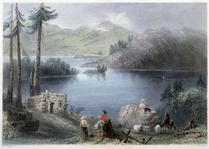 Vue du lac et de la rive - dans "Canadian Scenery Illustrated" par Bartlett W. H. - William Henry Bartlett