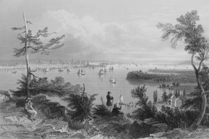Vue de New York, depuis Weehawken (gravure) - William Henry Bartlett