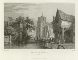 Abbaye de Waltham, Essex - William Henry Bartlett