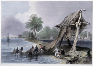 Wellington, pêchant sur le lac Ontario - William Henry Bartlett