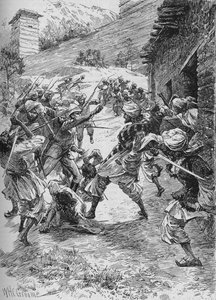 Lieutenant Harley, à la tête de quarante Sikhs et soixante Cachemiris, a pris d