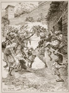 Lieutenant Harley, à la tête de quarante Sikhs et soixante Cachemiris, a pris d