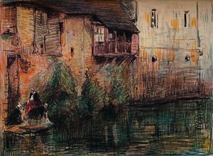 Scène de canal, Quimperlé, c1907 - William Henry Charlton