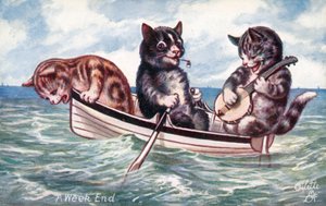 Carte postale humoristique de chat - William Henry Ellam
