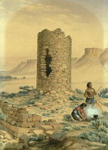 Ancienne tour ronde en pierre, 1875