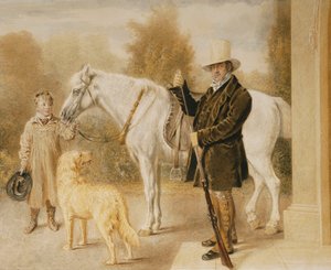 Un sportif avec un garçon, un poney et un chien, 1827 - William Henry Hunt