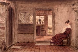 Intérieur de cottage avec fille cousant, c.1828 - William Henry Hunt