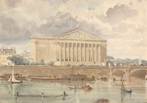 Chambre des Députés et Pont Louis XVI, 30 juillet 1828, 6 heures du matin