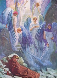 Le rêve de Jacob, de The Bible Picture Book publié par Thomas Nelson, vers 1950 - William Henry Margetson