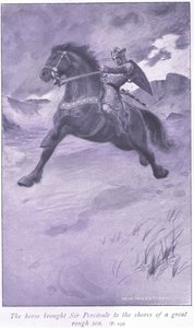 Le cheval amena Sir Percivale aux rives d