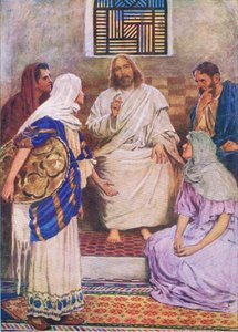 Les deux sœurs, de The Bible Picture Book publié par Thomas Nelson, c.1950 - William Henry Margetson
