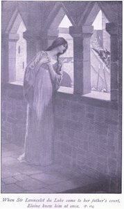 Quand Sir Launcelot du Lac est venu à la cour de son père, Elaine l
