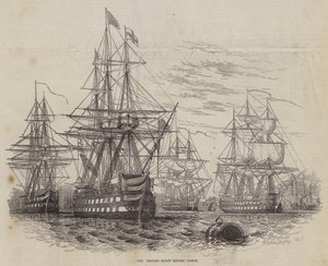 La flotte britannique devant Lisbonne - William Henry Pike