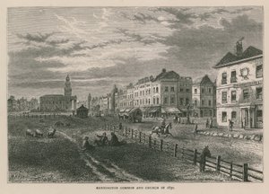 Kennington Common et église en 1830 - William Henry Prior