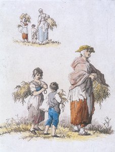 Femmes et enfants glanant, Personnages provinciaux