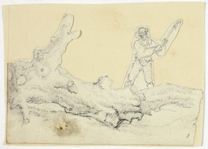 Bûcheron abattant un arbre - William Henry Pyne