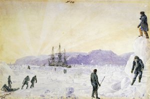HMS Terror pris dans la glace près de l