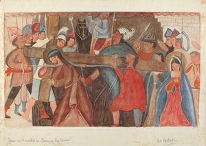 Station de la Croix n° 5 : Jésus est aidé à porter sa croix, vers 1936