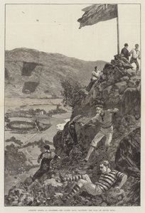 Sports athlétiques à Grasmere, la course des guides, contournant le drapeau sur Silver Howe - William Heysham (after) Overend