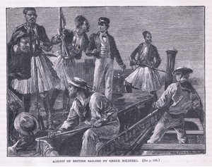 Arrestation des marins britanniques par des soldats grecs en 1850