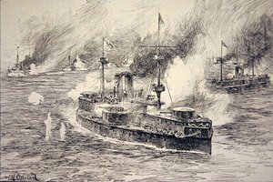 Bataille de la rivière Yalu le 17 septembre - William Heysham Overend