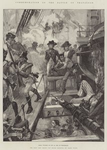 Commémoration de la bataille de Trafalgar, HMS Victory le 21 octobre 1805, à Trafalgar