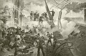 Farragut à Mobile Bay (gravure) - William Heysham Overend