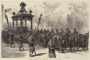 Funérailles du président Garfield, voiture funéraire attendant de recevoir le cercueil - William Heysham Overend